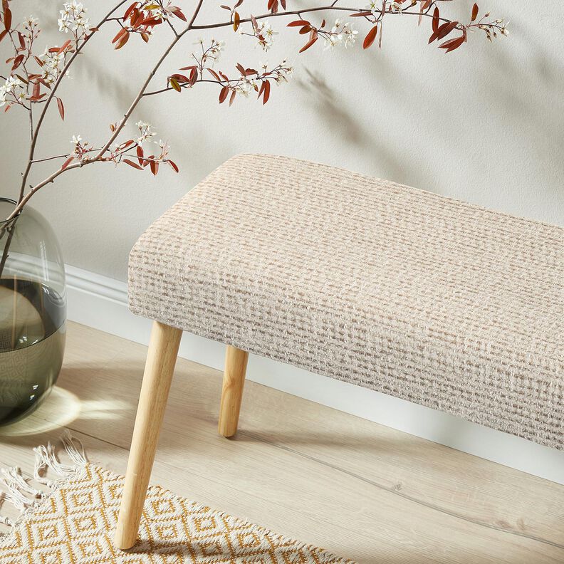 Tela de tapicería Estilo bouclé colorido – beige claro/anacardo,  image number 5