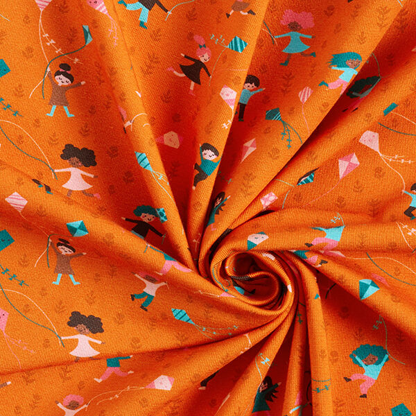 Tela de jersey de algodón Vuelo de cometa Impresión digital | PETIT CITRON – naranja – Muestra,  image number 3