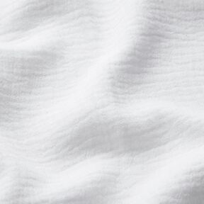 Mezcla de lino y algodón Jacquard Estampado onda – blanco, 