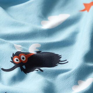 Tela de jersey de algodón Monstruos superhéroes | PETIT CITRON – azul baby, 