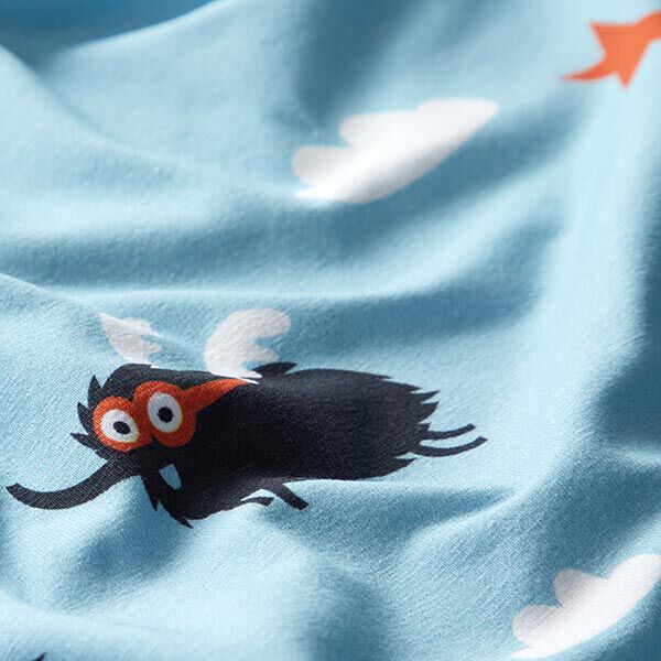 Tela de jersey de algodón Monstruos superhéroes | PETIT CITRON – azul baby,  image number 2