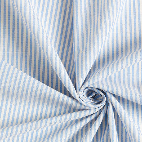Mezcla de viscosa y algodón Rayas – azul claro/blanco lana,  image number 3