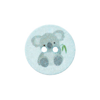 Botón de poliéster 2 agujeros Recycling Koala [Ø18 mm] – azul baby, 