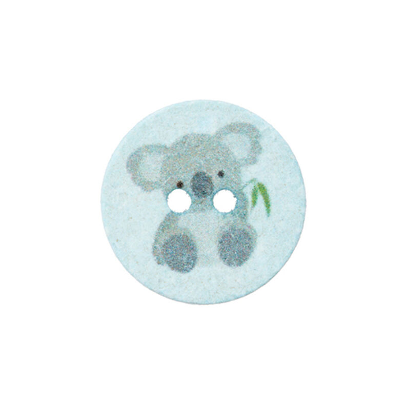 Botón de poliéster 2 agujeros Recycling Koala [Ø18 mm] – azul baby,  image number 1