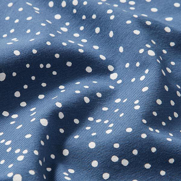 Tela de jersey de algodón Puntos irregulares – azul vaquero,  image number 2