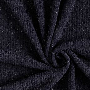 Chenilla Jacquard de punto Brillante – azul negro/plata metalizada, 