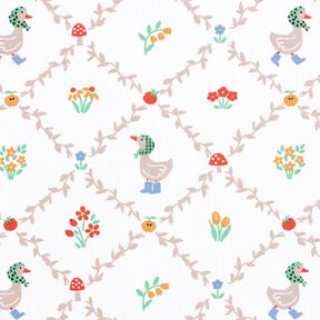 Popelina de algodón Casa de campo gansos – marfil/beige oscuro, 