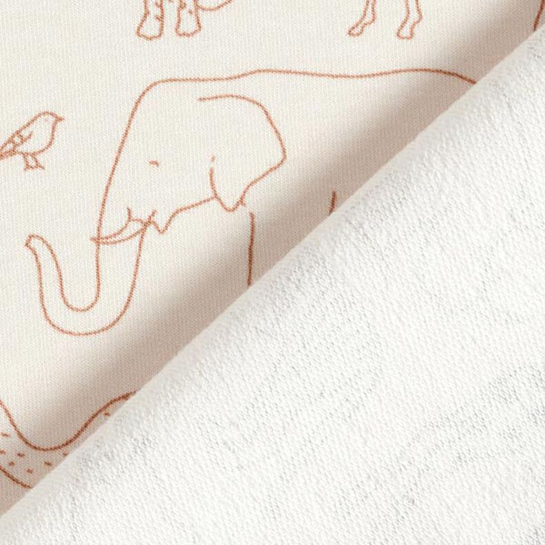 Felpa francesa veraniega Animales de safari dibujados – beige claro,  image number 5