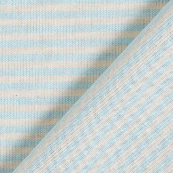 Mezcla algodón-viscosa rayas horizontales estrechas – blanco lana/azul claro,  image number 4