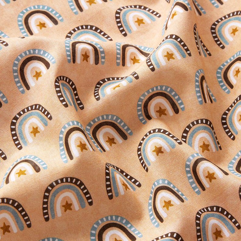 Popelina de algodón Arcoíris Impresión digital – beige,  image number 2