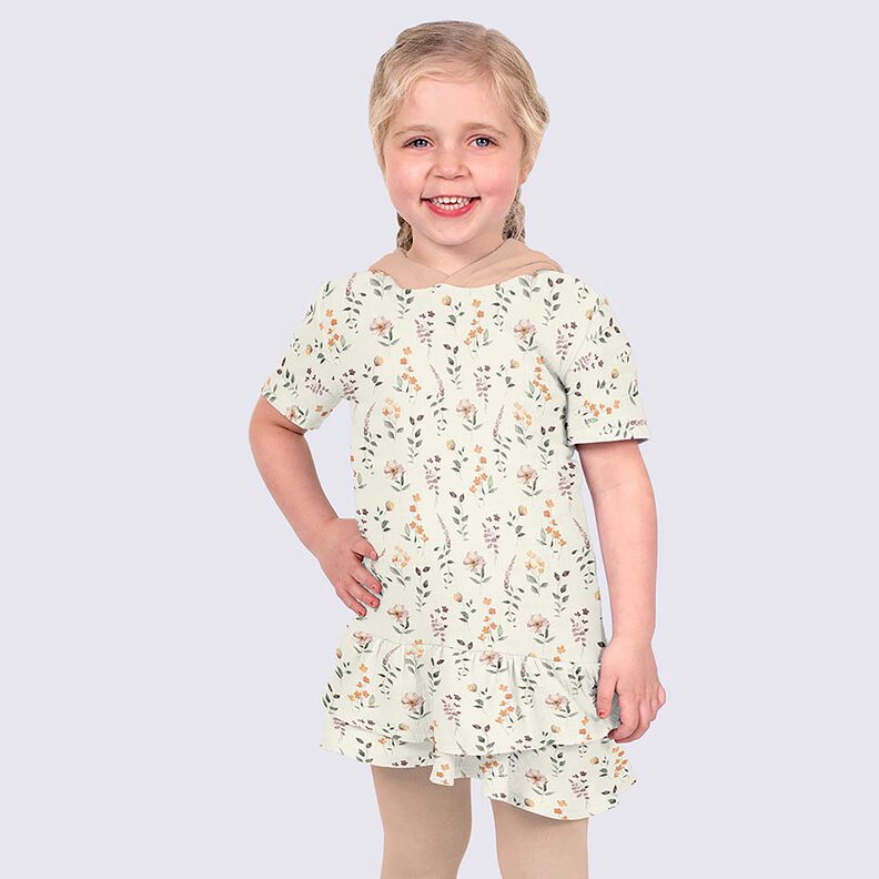 Muselina/doble arruga Prado salvaje Impresión digital – blanco,  image number 6