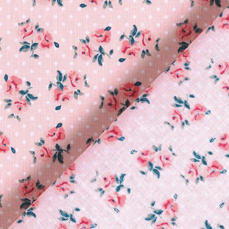 Tela de algodón Cretona Rosas pequeñas – rosa,  image number 5