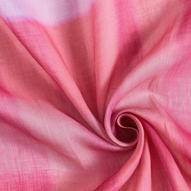 Gasa de ramio con cuadros tie-dye – rosa intenso,  image number 4