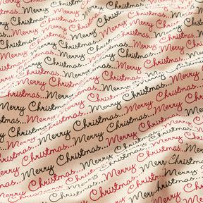 Tela de algodón Cretona Merry Christmas – naturaleza/carmín, 