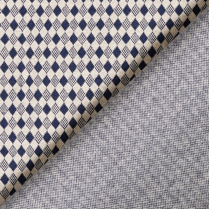 Tela de jersey romaní Rombos mini – beige claro/azul marino,  image number 4