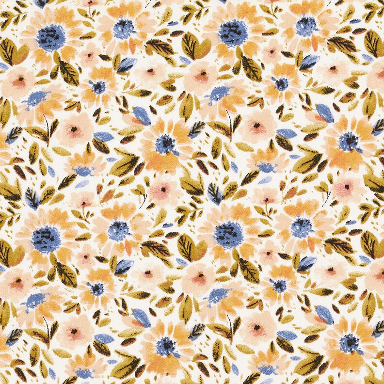 Popelina de algodón mar de flores – anacardo/blanco,  image number 1
