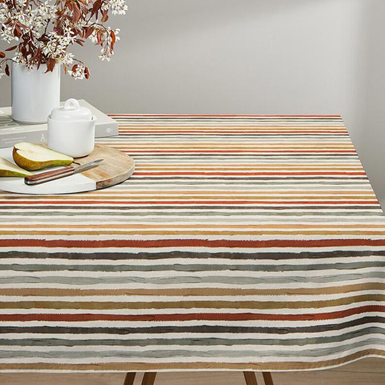 Tela decorativa Panama media Rayas pintadas – naturaleza/marrón,  image number 7