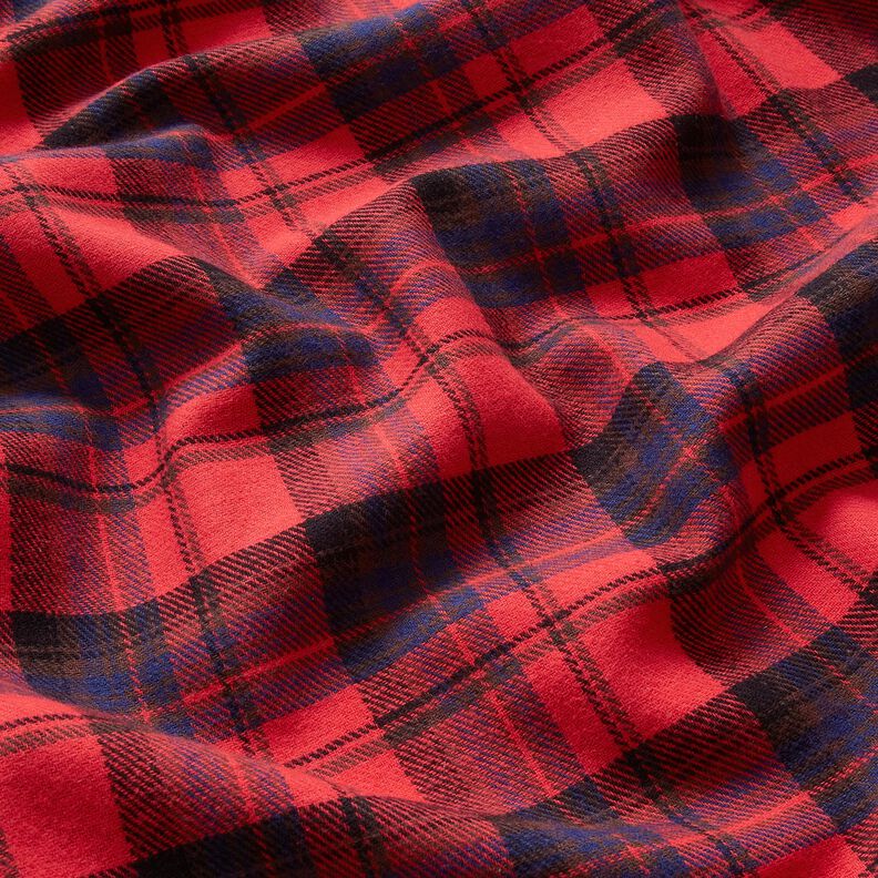 Franela de algodón Cuadros – chili/índigo,  image number 2