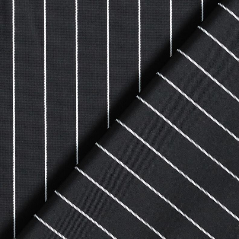 Tejido de pantalón elástico a rayas – negro/blanco,  image number 4