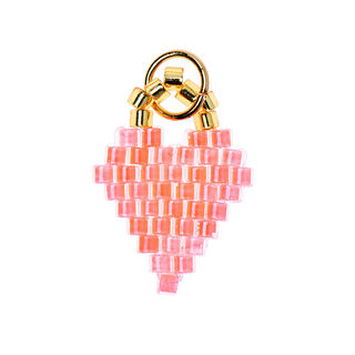 Deslizador Brick Stitch Heart [11 mm  x 16 mm] | Rico Design – naranja, 
