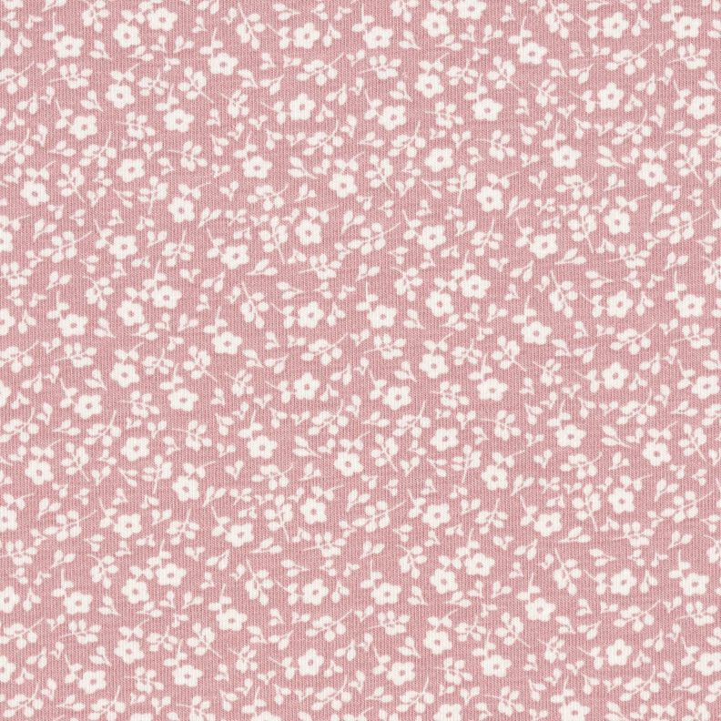 Tela de jersey de algodón mil flores – rosa viejo claro/blanco,  image number 1