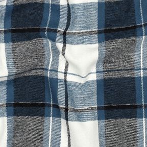 Franela de algodón Cuadros grandes – azul vaquero/blanco lana, 