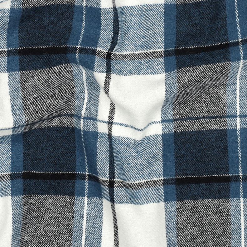 Franela de algod&oacute;n Cuadros grandes &ndash; azul vaquero/blanco lana,  image number 2