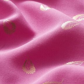 Tela de viscosa con estampado de plumas – pink, 