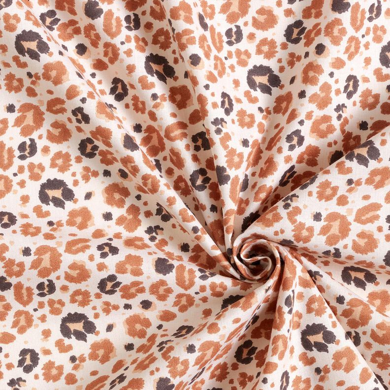Tela de algodón Cretona Manchas grandes de leopardo – cobre/beige claro,  image number 3