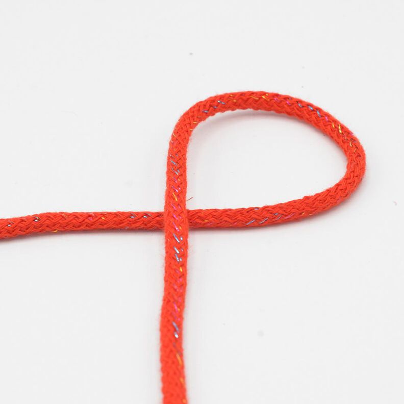 Cordel de algodón Lúrex [Ø 5 mm] – rojo,  image number 1