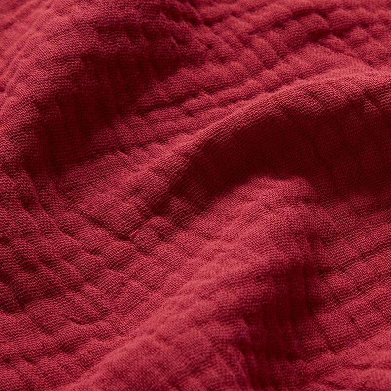 GOTS Muselina de algodón de tres capas – carmín,  image number 3