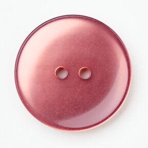 Botón de 2 agujeros brillante [Ø 25 mm] – rosa viejo oscuro, 