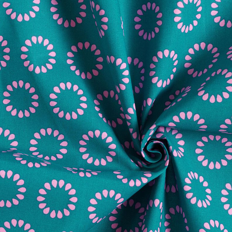 Algodón revestido Círcuos de colores – petroleo/violeta pastel,  image number 3