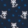 Tela de jersey de algodón Mapache con estrellas | Glitzerpüppi – azul noche/plateado,  thumbnail number 1