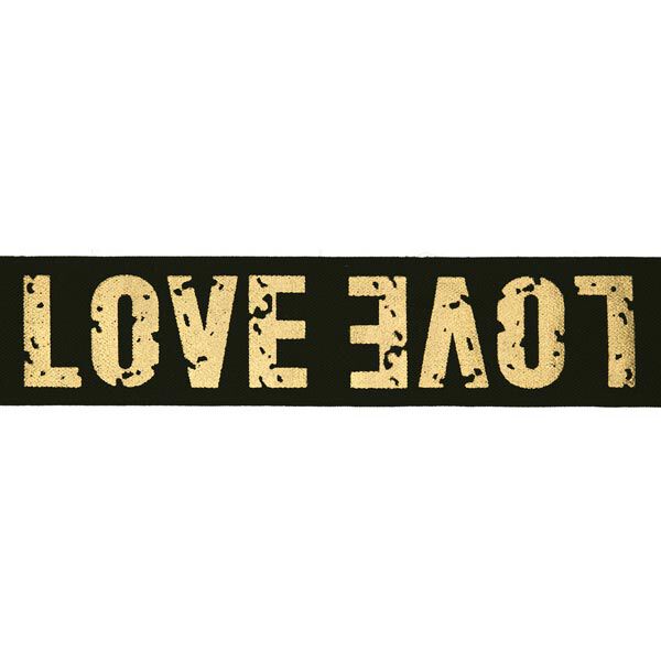 Cinta elástica LOVE [ Ancho: 40 mm ] – negro/dorado,  image number 1