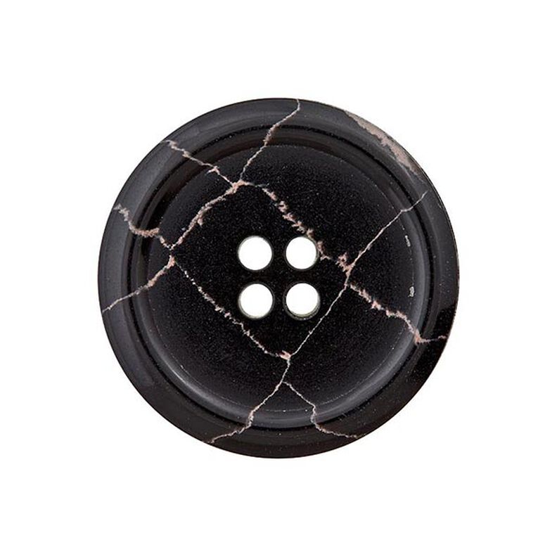 Botón de poliéster 4 agujeros Recycling – negro/rosa antiguo,  image number 1