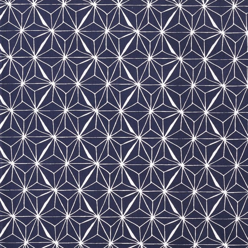 Algodón revestido Estrellas gráficas – azul marino/blanco,  image number 1