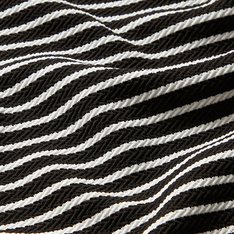 Punto jacquard rayas horizontales – negro/blanco,  image number 2