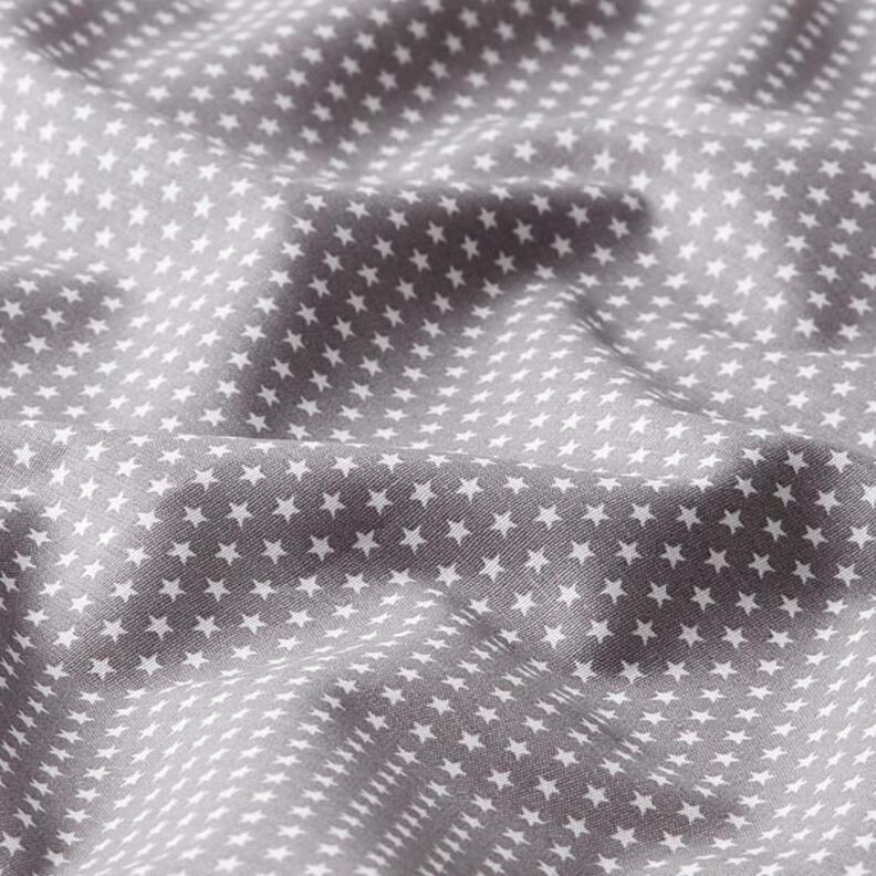 Popelina de algodón estrellas pequeñas – gris/blanco,  image number 2
