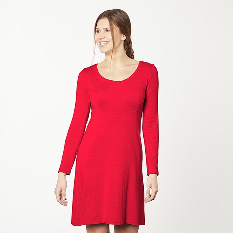 Tela de jersey de algodón Uni mediano – rojo,  image number 6