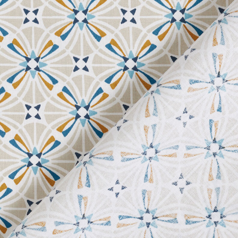 Tela de algodón Cretona Azulejos redondeados – azul,  image number 4