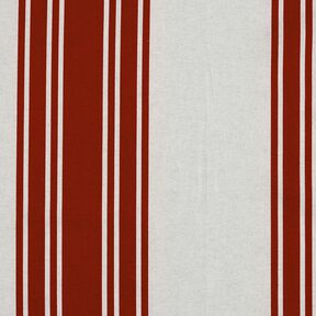 Tela decorativa Panama Bloques de rayas – carmín/gris brumoso, 