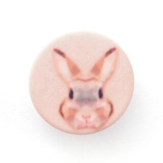 Botón con forma de conejo [  Ø15 mm ] – mezcla de colores, 