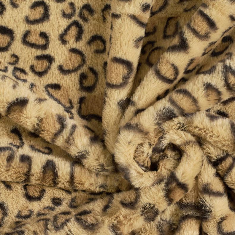 Estampado de leopardo de piel sintética súper suave – oro antiguo/negro,  image number 3