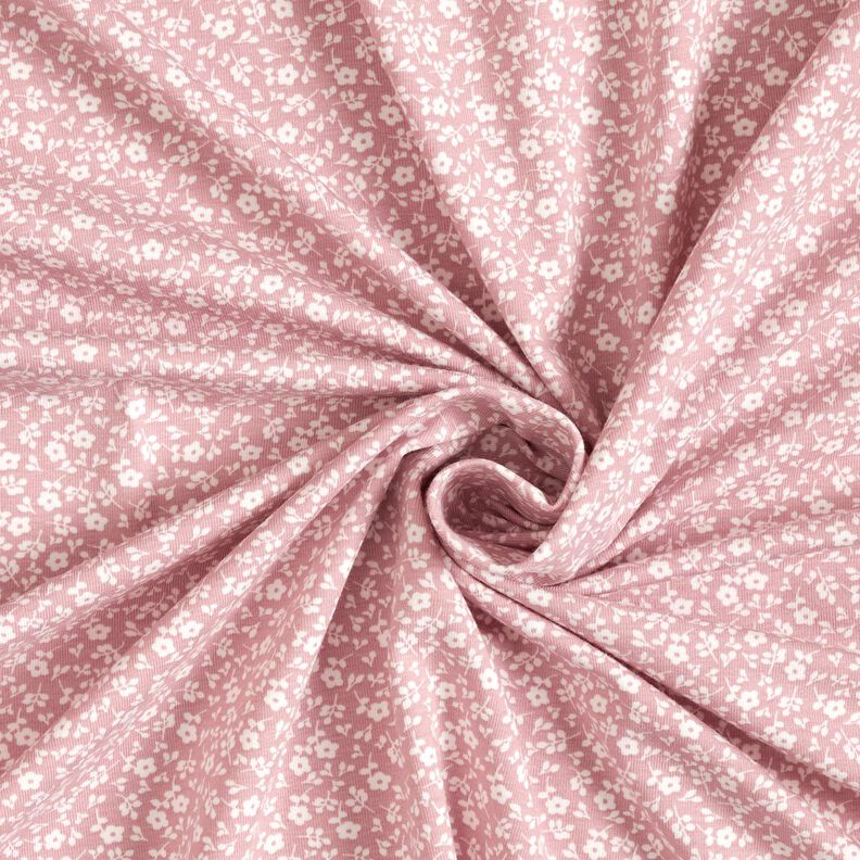 Tela de jersey de algodón mil flores – rosa viejo claro/blanco,  image number 3