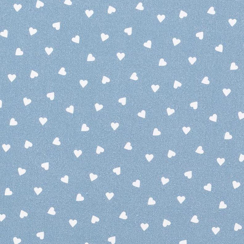 Popelín de algodón orgánico corazones esparcidos – azul vaquero claro,  image number 1