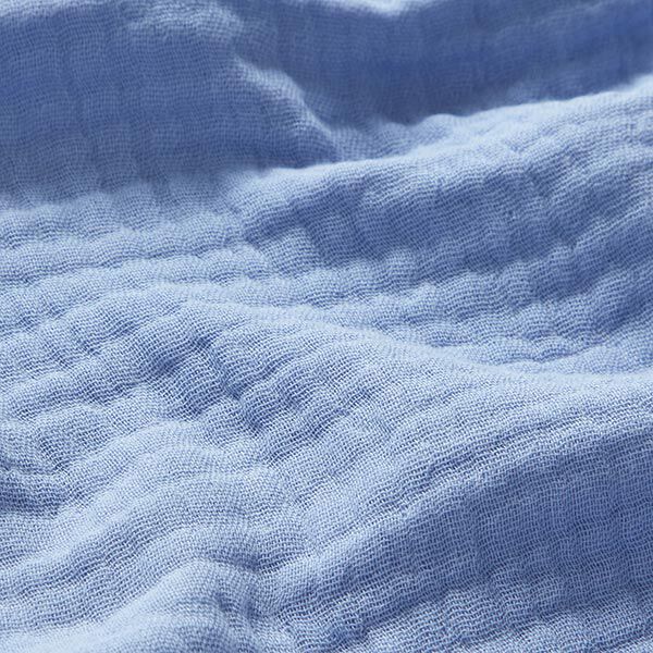 GOTS Muselina de algodón de tres capas – azul metálico,  image number 3