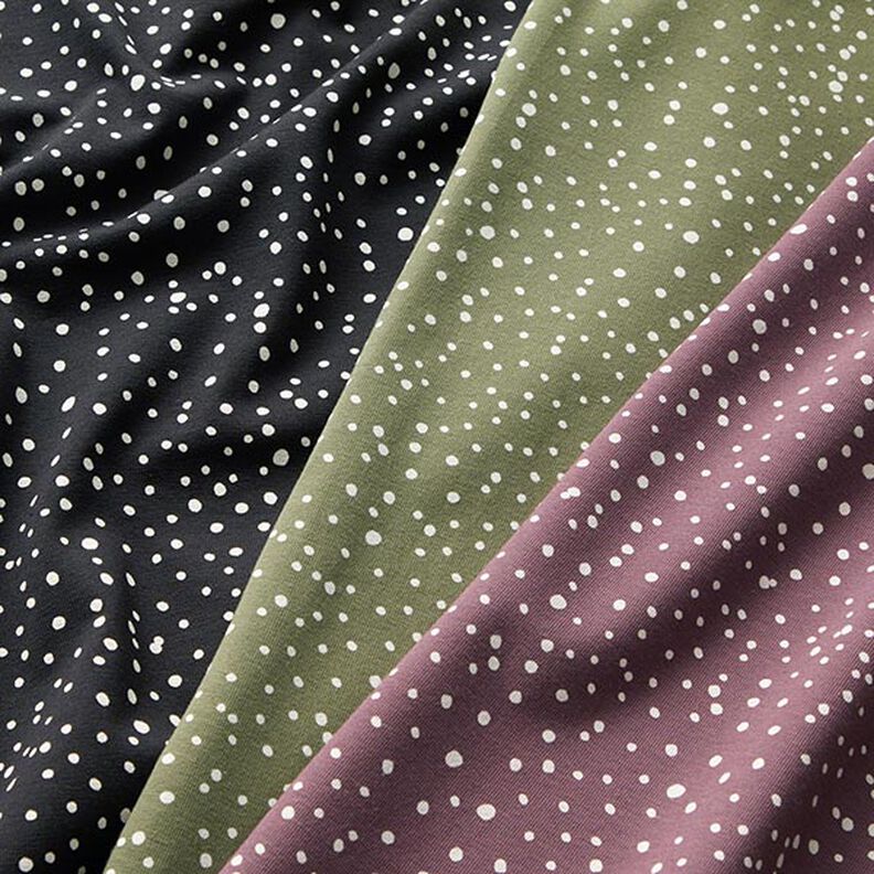 Tela de jersey de algodón Puntos irregulares – negro,  image number 5