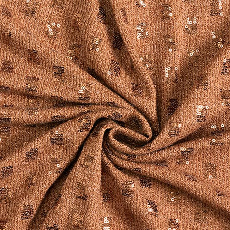 Tela de punto con cuadrados de lentejuelas – caramelo,  image number 3