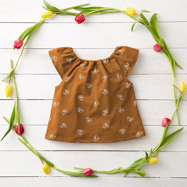 Tela de jersey de algodón Elefantes bebé – bronce,  image number 5